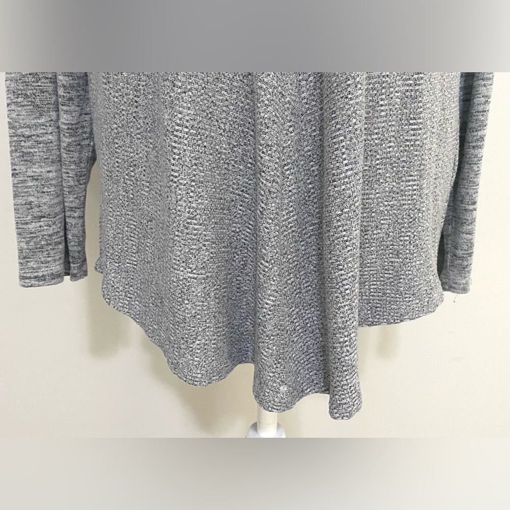 Sojo Womens XL Solid Gray Cowl Neck Sweater Grandmillenial Preppy Cabincore - Picture 3 of 13